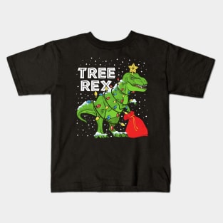 Tree Rex Christmas Dinosaur gift Kids T-Shirt